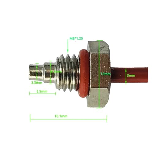 Sensor PT1000 de 3 hilos para controlar la temperatura exacta en tuberías con rosca M8 2