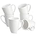 Tassen Becher günstig Kaufen-MALACASA Kaffeebecher 6er Set, Porzellan 560ML Becher Set, Große Moderne Kaffeetassen mit Henkel für Tee, Saft, Latte, Cappuccino, Kakao. Spülmaschinen- und mikrowellenfest, Serie REG Weiß