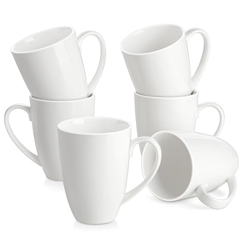 MALACASA Kaffeebecher 6er Set, Porzellan 560ML Becher Set, Große...