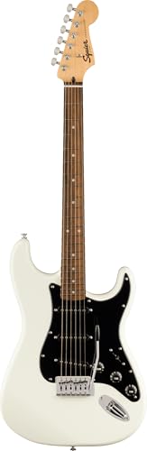 Image of Fender Squier Sonic Stratocaster - Arctic White Bundle with Mustang Micro Headphone Amplifier, Instrument Cable, Tuner, Strap, Picks, and Austin Bazaar Instructional DVD