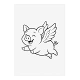 Azeeda A5 'Fliegendes Schwein' Poster/Kunstdruck 