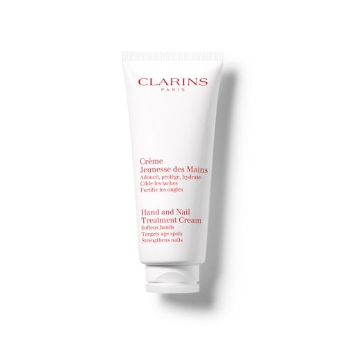 Clarins Hand and Nail Treatment Cream | Award-Winning | Softens, Nourishes and Shields Skin | Strengthens Nails and Conditions Cuticles | Natural Plant Extracts, Including Shea Butter | 3.4 Ounces