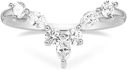 Mameloly Wedding Bands for Women Marquise & Round Shaped Stackabl...