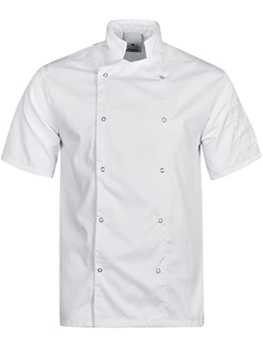 BWOLF Nozomi Veste de Cuisine Homme/Femme Veste Cuisine Homme/Femme Vestes de Chef Vêtement de cuisine à Manches Courtes - Blanc - Medium