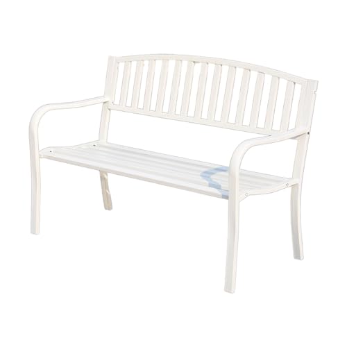 Banc de jardin en acier de style fer forgé noir avec finition fonte