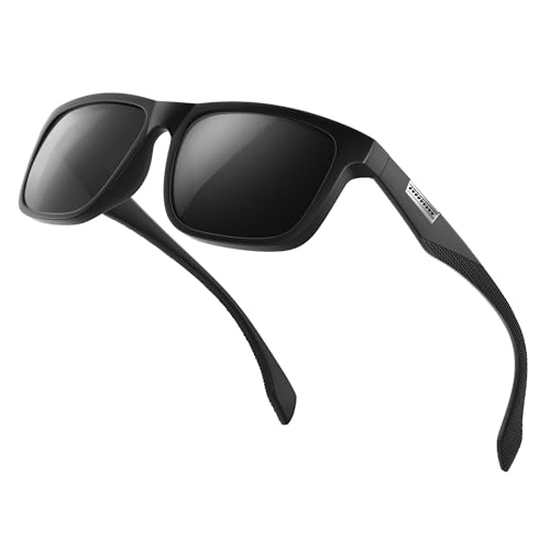 Wrimen Polarisiert-Sonnenbrille-Herren-Damen-Sonnenbrillen-Unisex-Schwarz-UV400-Retro-Vintage-Klassisch-Golf-Fahren-Angeln-Reisebrille-Outdoor-Sportarten Mode Sonnenbrille,1