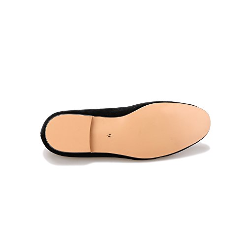 HI&HANN Tassel Men's Velvet Loafer Shoes Slip-on Loafer Round Toes Smoking Slipper4