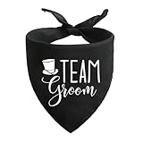 Brosash Team Groom Dog Bandana – Black Wedding Pet Accessory for Bridal Showers, Engagement Parties, Weddings & Honeymoons – Triangle Scarf for Ring Bearer or Groomsman Pup – Fun Pet Outfit Idea