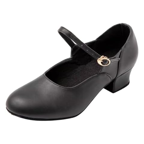 Asyusyu Low Heel Black Dance Shoes Cover
