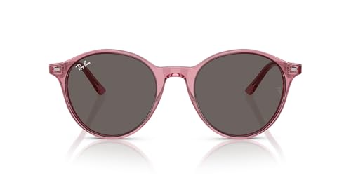 Ray-Ban RB2230 Bernard Round Sunglasses, Transparent Pink/Dark Grey, 53 mm