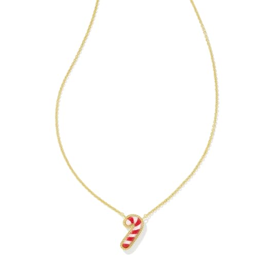Kendra Scott Candy Cane Pendant Necklace, 14k Gold Plated Brass, Fashion Jewelry for Women