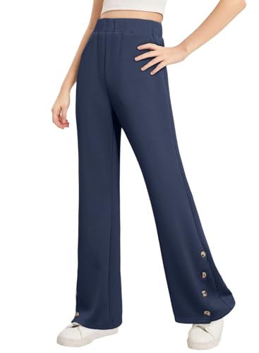 blibean Tween Girls Bell Bottom School Uniform Pants Stretchy Leggings Size 6-15 Years