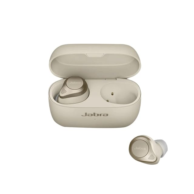 AE-Smart - Jabras Elite 85t Active Noise Reduction Т𝖶Ѕ Earphone Bluetooth 5.1 ANC Earphone Hands-Free Sport Headset (Gold)