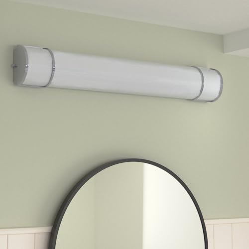 Image of ASD LED 36 inch Vanity Flush Mount Light Fixture, Linear Bathroom Lighting Bar | 3CCT, Dimmable, Energy Star, ETL Listed | 30W 2650LM 3000-5000K 120V | Long Bath Wall Sconce Over Mirror | Nickel, 4 Pack