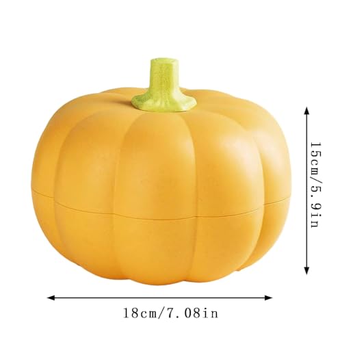 Halloween Candy Bowl, 7 Inches Detachable Multi Compartment Storage Reusable Pumpkin-Shaped Fruit Tray with Sealed Top Cover,Multi-Purpose Multi Scenario Universal Fruit Bowl for Autumn Halloween - image 2