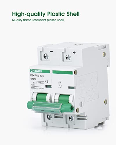Chtaixi 12V-110V Dc Miniature Circuit Breaker, 125 Amp 2 Pole Battery Breaker Protector For Solar Pv System And Rv, Thermal Magnetic Trip, Din Rail Mount, High Current Dc Disconnect Switch Mcb 2P B125 #TOP4
