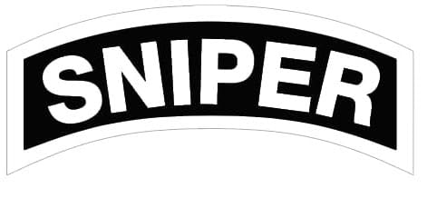 Sniper Sticker US Army (Black) Division Patch Rank Tab Decal Full Color Sticker Decal, CAR Automobile Truck Vehicle Tumbler Hard Hat Helm Luggage Notebook Laptop Gift