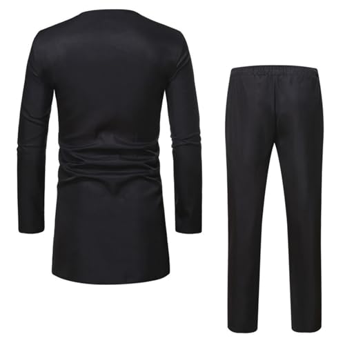 Men's Suit Striped Printed Casual Set African Ethnic Style Mid-Length Two-Piece Suit African Attire for Wedding Party2