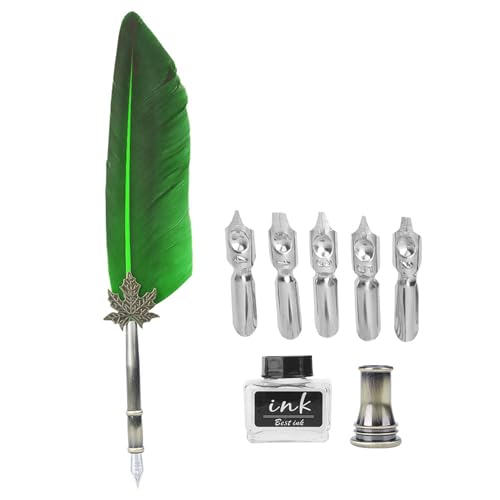 RiToEasysports Calligrafía Elegante para Pluma de Tinta Veer en una Caja de, Herramienta de Escritura Ideal para Artículos de Oficina, Suministros Escolares (GREEN)