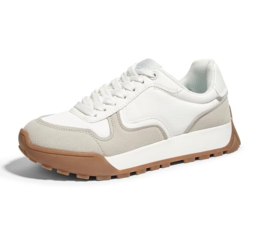LUCKY STEP Women's Platform Canvas Sneaker Casual Lace-up Stylish Tennis Running Retro Classic...
