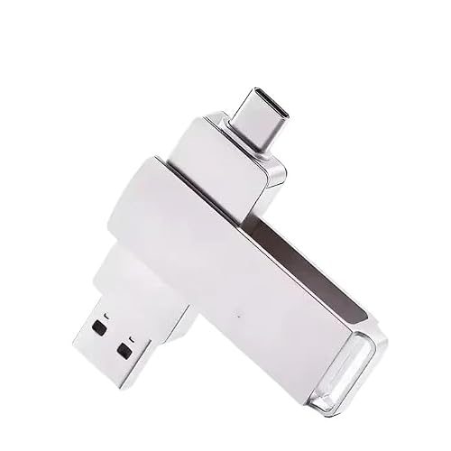 16TB USB 3.2 �t���b�V���h���C�u 520MB/s ���� 2in1 TypeC OTG �y���h���C�u�h����e�ʃX�g���[�W(Silver-16TB)