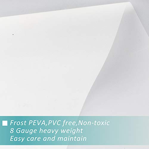 Image of Mrs Awesome Short Shower Curtain Liner with 6 Magnets 72 x 66 inch Frosted Thick PEVA Waterproof Plastic Shower Curtain 72x66, Frost