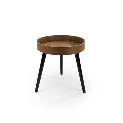 LIN HOME Mesa de Centro Redondo de Madera para Café 39x41.8cm - Mesa de Salón Montaje Fácil, Estilo Moderno