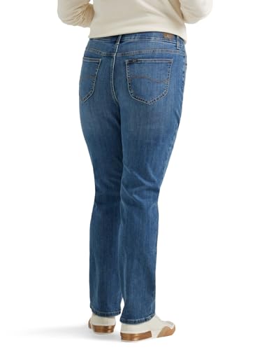 Image of Lee Women's Plus Size Ultra Lux Comfort With Flex Motion Straight Leg Jeans