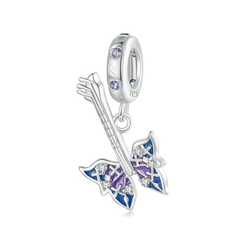 Evita alergias con este colgante mariposa hip-hop de plata 925 para pulseras mujer