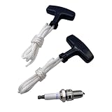 ホンダプレデターチャンピオンジェネラック小型エンジンミニバイクジェネレータ用プルスタートコードロープ2個セット高圧洗浄機スノーブロワーダートバイクATV MTD GX160 GX200 196 212 224ccエンジンスパークプラグ付き