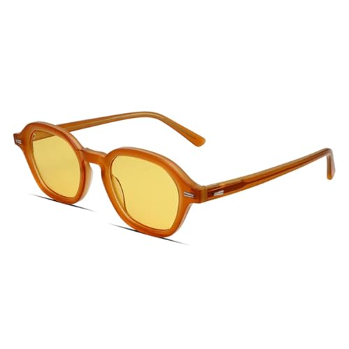 Lunettes de soleil rondes anti-éblouissement UV400, monture acétate vintage contre la fatigue