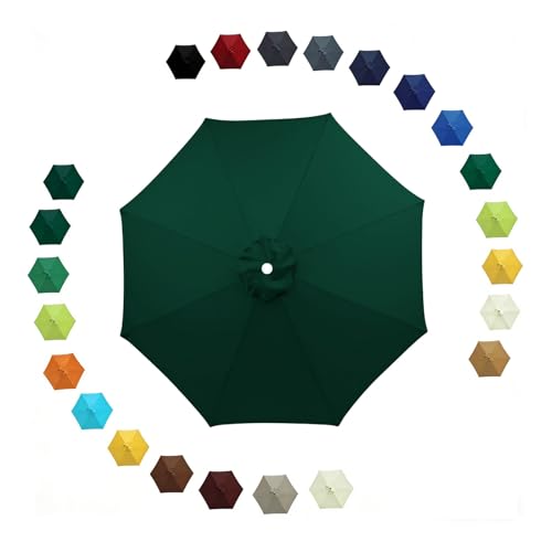 Toldo de Recambio de Sombrilla 2-4m, 6/8 Varillas Cubierta de Repuesto para Paraguas Impermeable, Toldo de Repuesto para Patio Jardín Piscina Exteriores Protección UV(Turquoise,3.0m/6 Arms)
