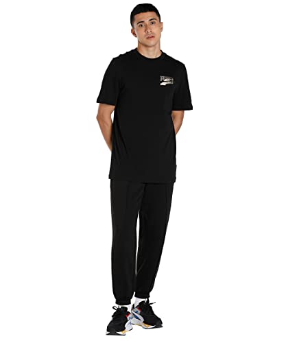 Image of Puma Men's Polyester Letter Print Regular Fit T Shirt