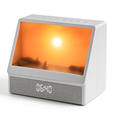 Réveil lumineux lever du soleil anti-panne de réveil : machine bruit blanc et télécommande