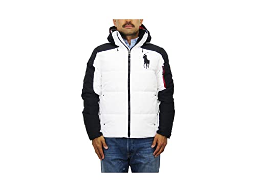 [POLO RALPH LAUREN] ポロ ラルフローレン メンズ ビッグポニー リップストップ パーカー ダウンジャケット 0101876 XXLサイズ WHITEBLACK [並行輸入品]
