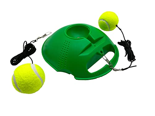 Jaegvida Single Tennis Trainer Tennis Training Tools with 2 String Balls for Beginner (Green)