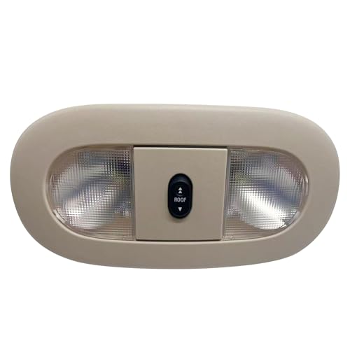 Image of 8C3Z-25519A70-AA Overhead Console with LED Dome Map Light & Sunroof Switch COMPATIBLE WITH Ford F-250 F-350 F-450 F-550 Super Duty 2008-2010 Cab Interior Ceiling Roof Reading Lamp, Beige