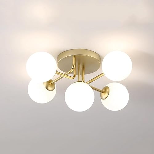 Plafonnier design spoutnik rétro chic en verre dépoli pour entrée et couloir