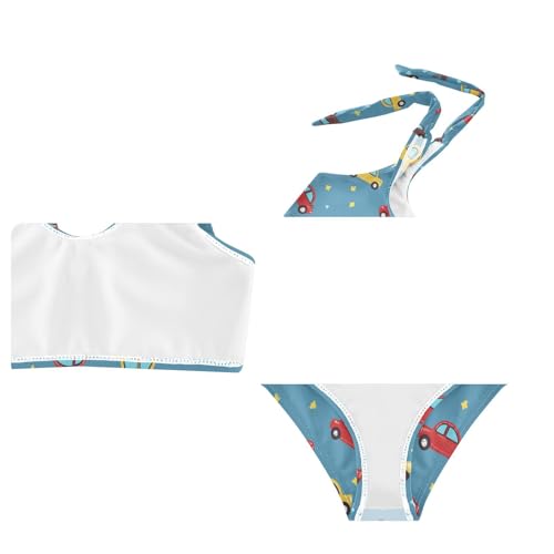 Wusikd Cute Cars Girls Swimsuits Two Piece Blue Swimwear Bikini Set for for Girls Size 3T4
