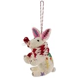Boston International Felt Christmas Tree Ornament Winter Holiday Hanging Ornaments Decorations for Home, 3', White Bunny