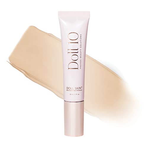 Doll 10 Doll Skin Anti-Stress Skin Perfector - Tinted Buildable Anti-Aging Vegan Makeup Skincare (Light)