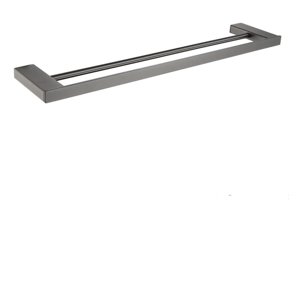 Porte-serviettes double gris et accessoires muraux pour salle de bain