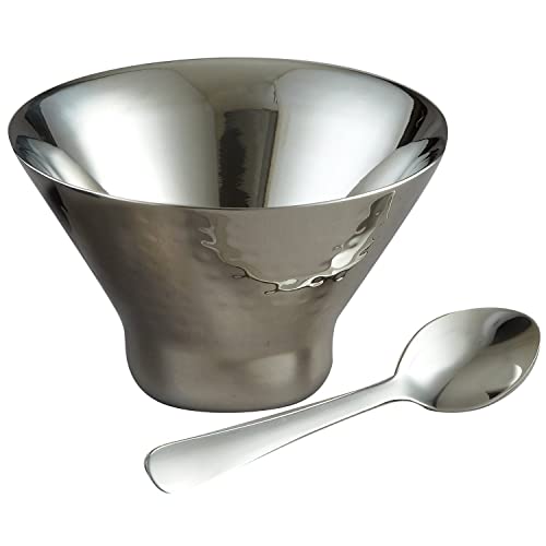 Elegance Stainless Steel Dessert Bowl with Spoon