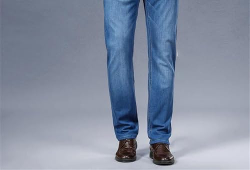 Men's Stylish Classic Straight-Leg Business Casual Jeans in a Washed Brown, Comfortable and Versatile3