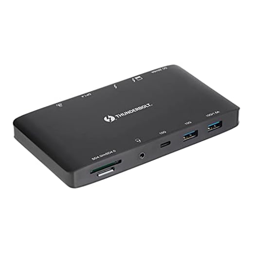 Amazon Basics Thunderbolt 3 Docking Station - 20V 6A Desktop Power Supply Attached, US Plug, Includes 0.5M Thunderbolt 3 Cable