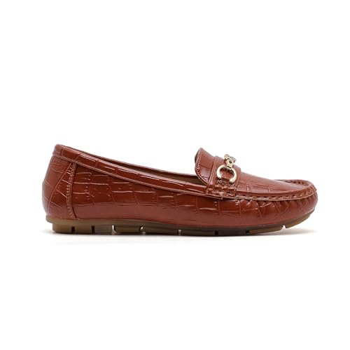 Image of Women's Business Loafers Work Casual Flats Shoes Lightweight Penny PU Leather Slip On Walking Shoes