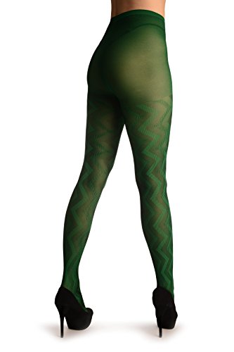 Lisskiss Office Green Shade Woven Zigzag - Pantyhose (Tights) #TOP4