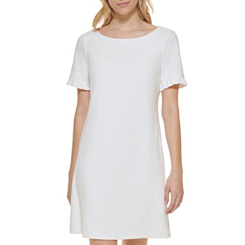 Image of Tommy Hilfiger Women's Tommy Hilfiger Pleated Short Sleeve Scuba Dress