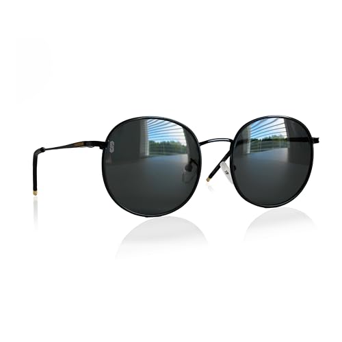 SIBERIAN 100% Real Glass Round Retro USA Premium 52mm Sunglasses Men/Women UV400 Protection Non-Polarized