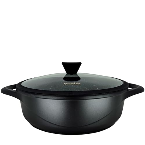 briebe Cookware Set 8 Piece, 4 Cast Aluminium Casseroles Dish Cast Aluminium, ILAG GRANITEC Non-Stick, Set of Pots and Lids Glass, Silicone Gloves, Ceramic Hob, Gas, Oven, MGK-17S - Image 12